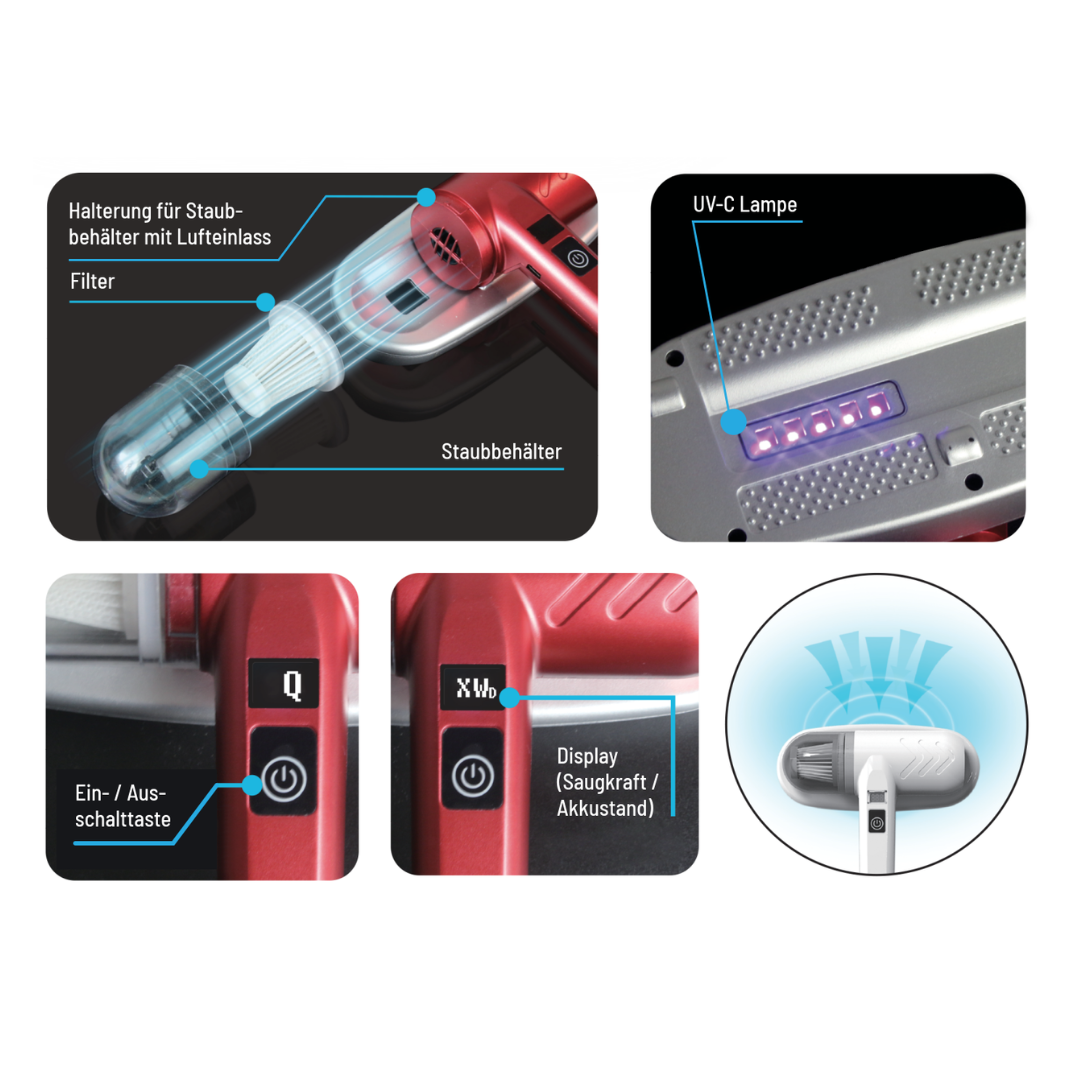 Bob Home Akku Milbensauger UV-C – kabelloser Matratzen- & Polsterreiniger