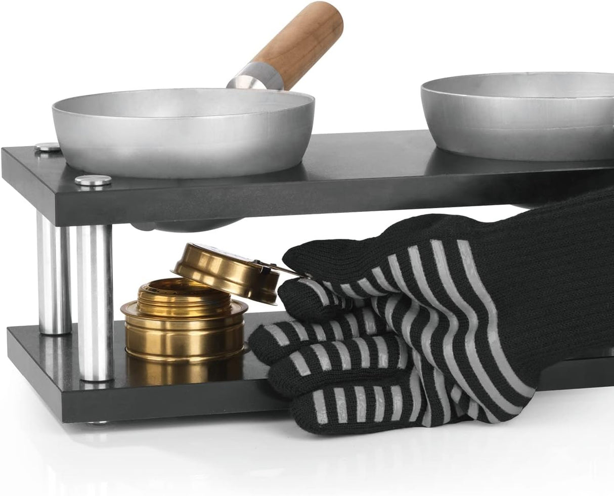 DeWok Grillhandschuhe – Hitzeschutz für sicheren Umgang mit dem Wok | Schwarz/Grau