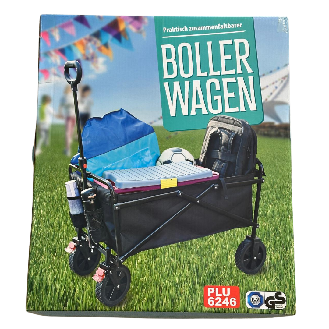 Ayco Bollerwagen faltbar Transportwagen bis 70 kg mit großen Rädern, Bremse