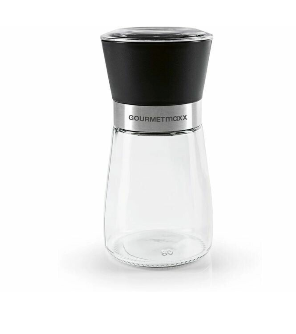 GOURMETmaxx Salz- und Pfeffermühle 13 cm Transparent/Schwarz