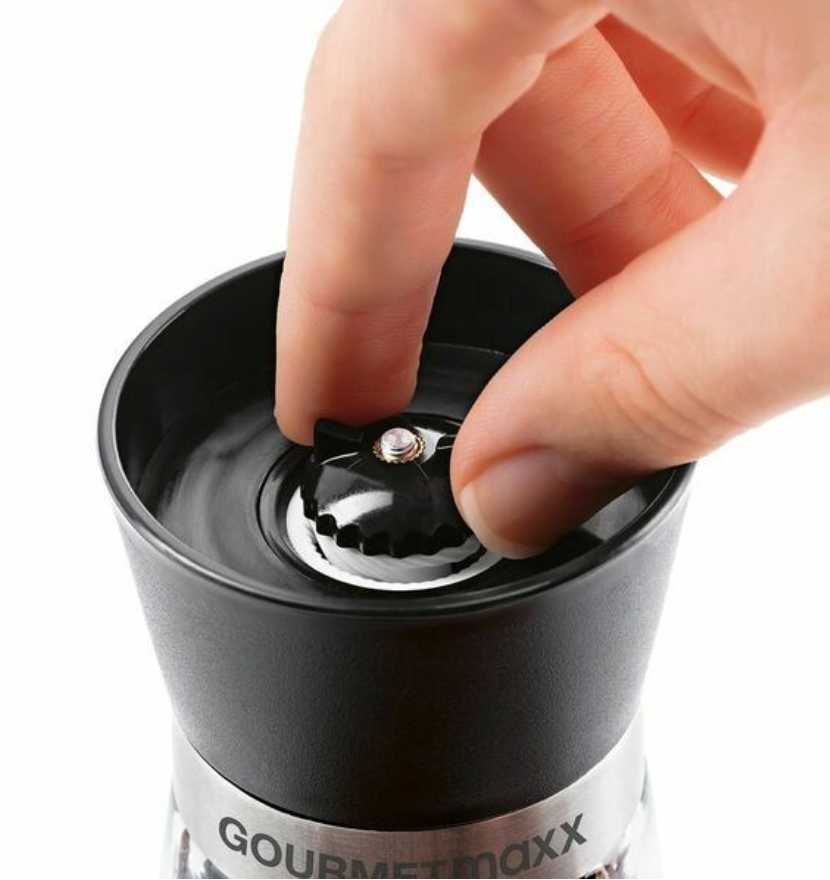 GOURMETmaxx Salz- und Pfeffermühle 13 cm Transparent/Schwarz