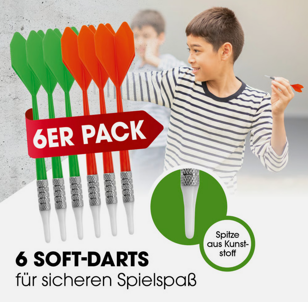 Dartscheibe Dartboard Soft Dart Set Dartspiel mit 6 Pfeilen Kunststoff Tips