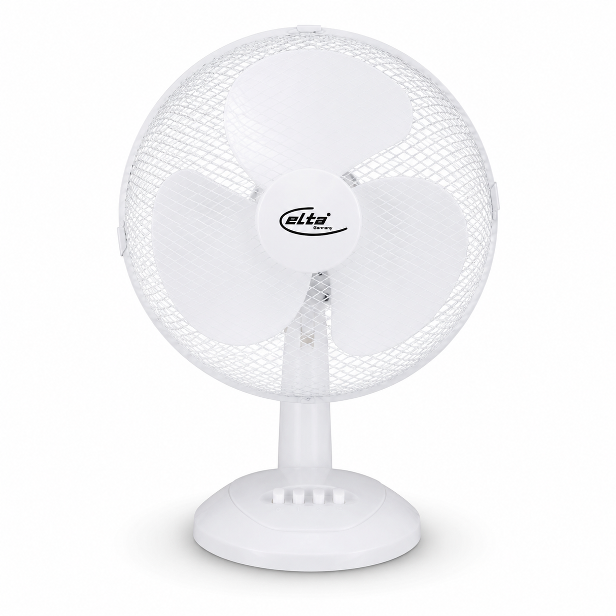 Elta Tischventilator TVT-30.2 weiß, 30 cm, 30 W, 3 Geschwindigkeitsstufen, 90° Oszillation und verstellbare Neigung
