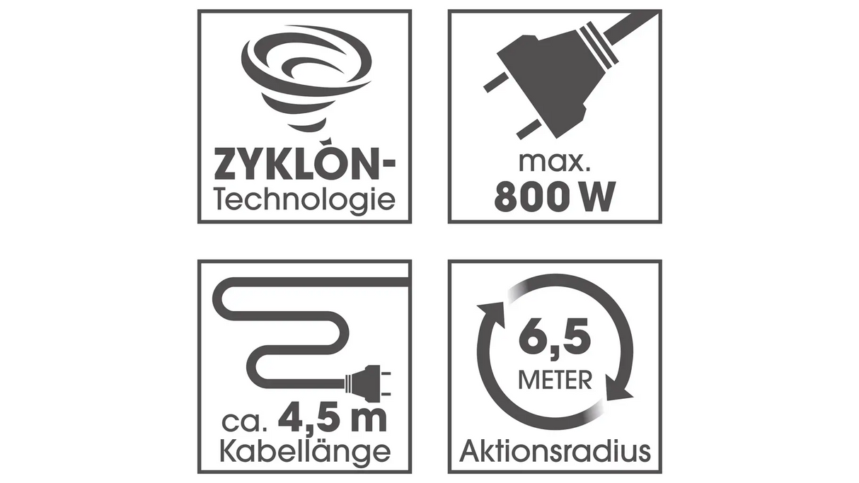 CLEANmaxx 19133 Multi-Zyklonstaubsauger 800 W Beutellos EPA-Filter | 17 kPa BLAU