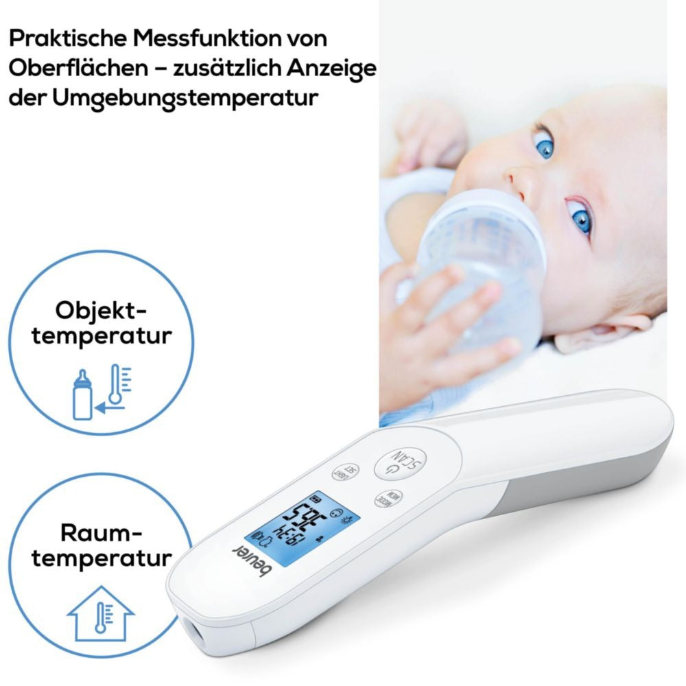 Beurer FT 85 kontaktloses Infrarot-Fieberthermometer für Stirn, Objekt- und Raumtemperatur