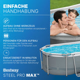 Bestway® Power Steel™ Frame Pool Set mit Filterpumpe 305 x 200 x 84 cm, grau, oval