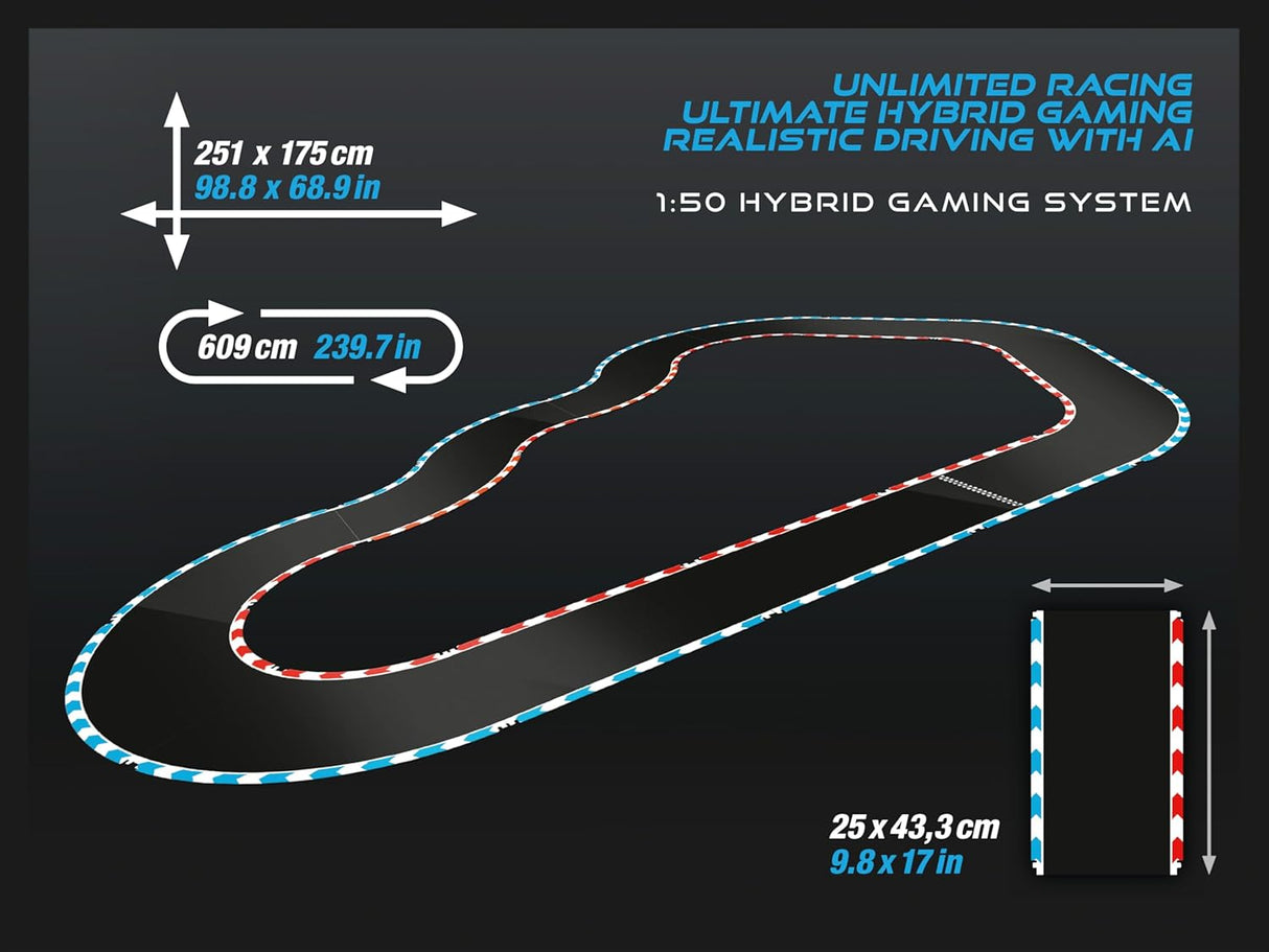 Carrera HYBRID Racing Set Speedway to Hell mit 2 Porsche 911 GT3 R, App-Steuerung, KI-Unterstützung und 6,09 m Rennstrecke