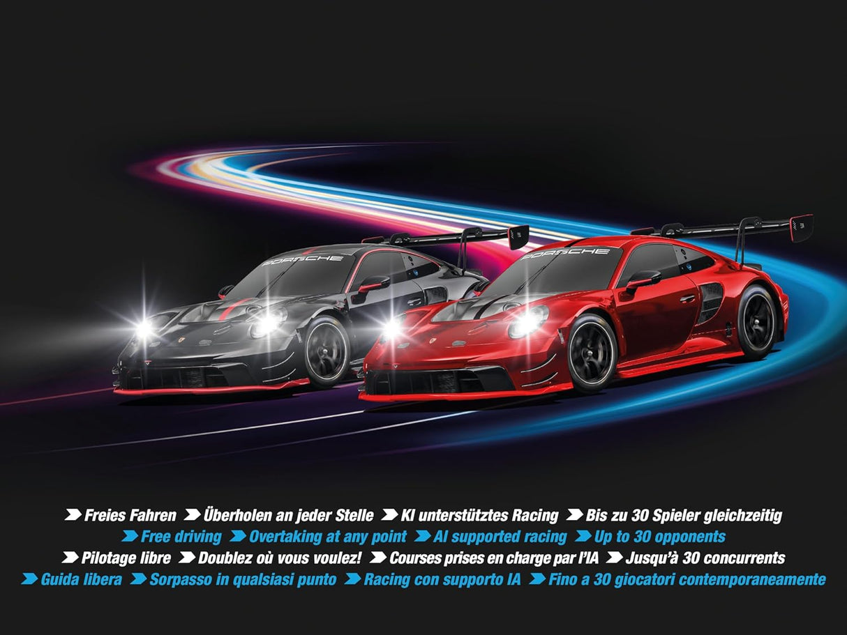 Carrera HYBRID Racing Set Devil Drivers mit 2 Porsche 911 GT3 R, App-Steuerung, KI-Unterstützung und 6,09 m Rennstrecke