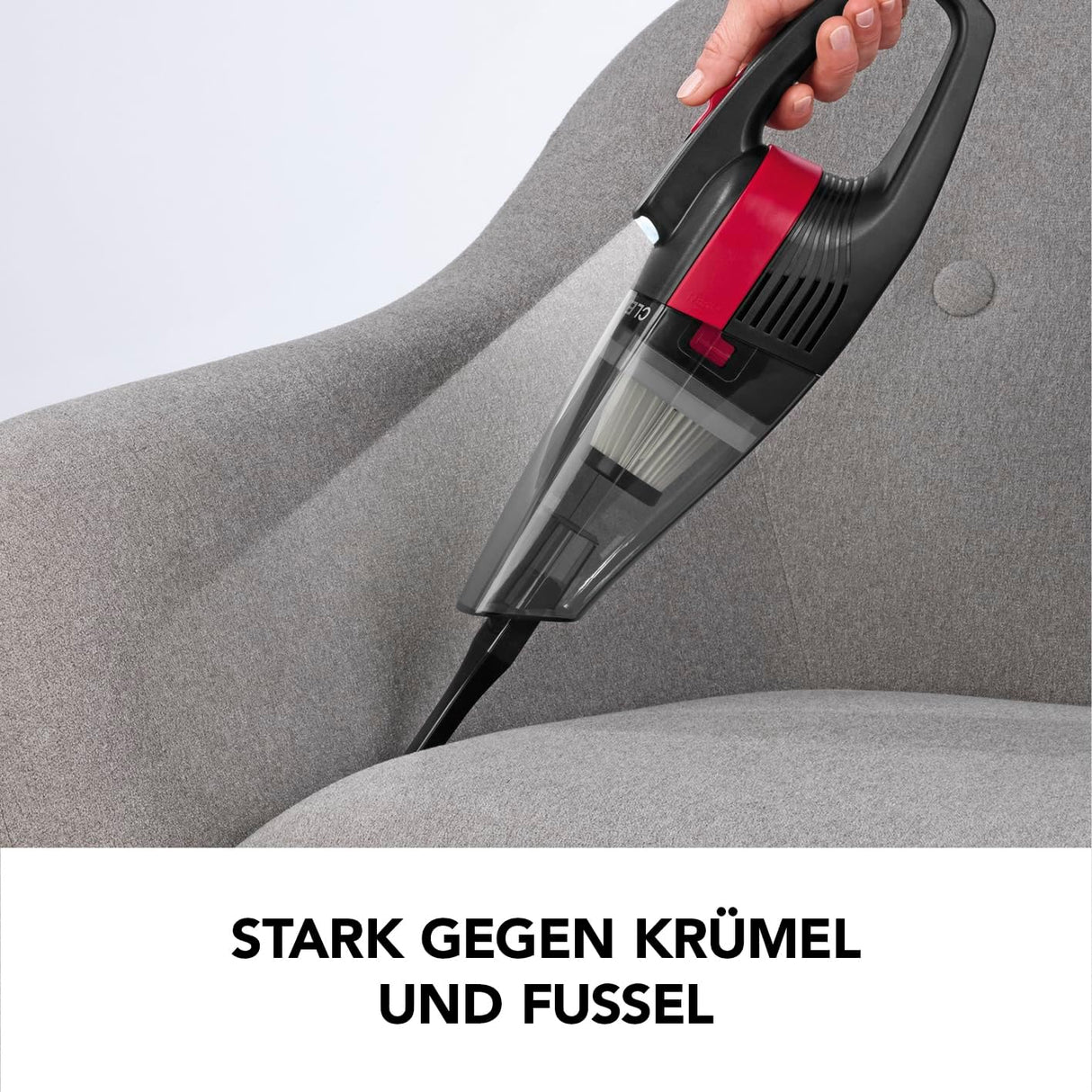 CLEANmaxx Akku-Handstaubsauger kabellos mit 3500 Pa Saugkraft, LED-Beleuchtung, Fugendüse, EPA-Filter 11 und USB-Ladekabel