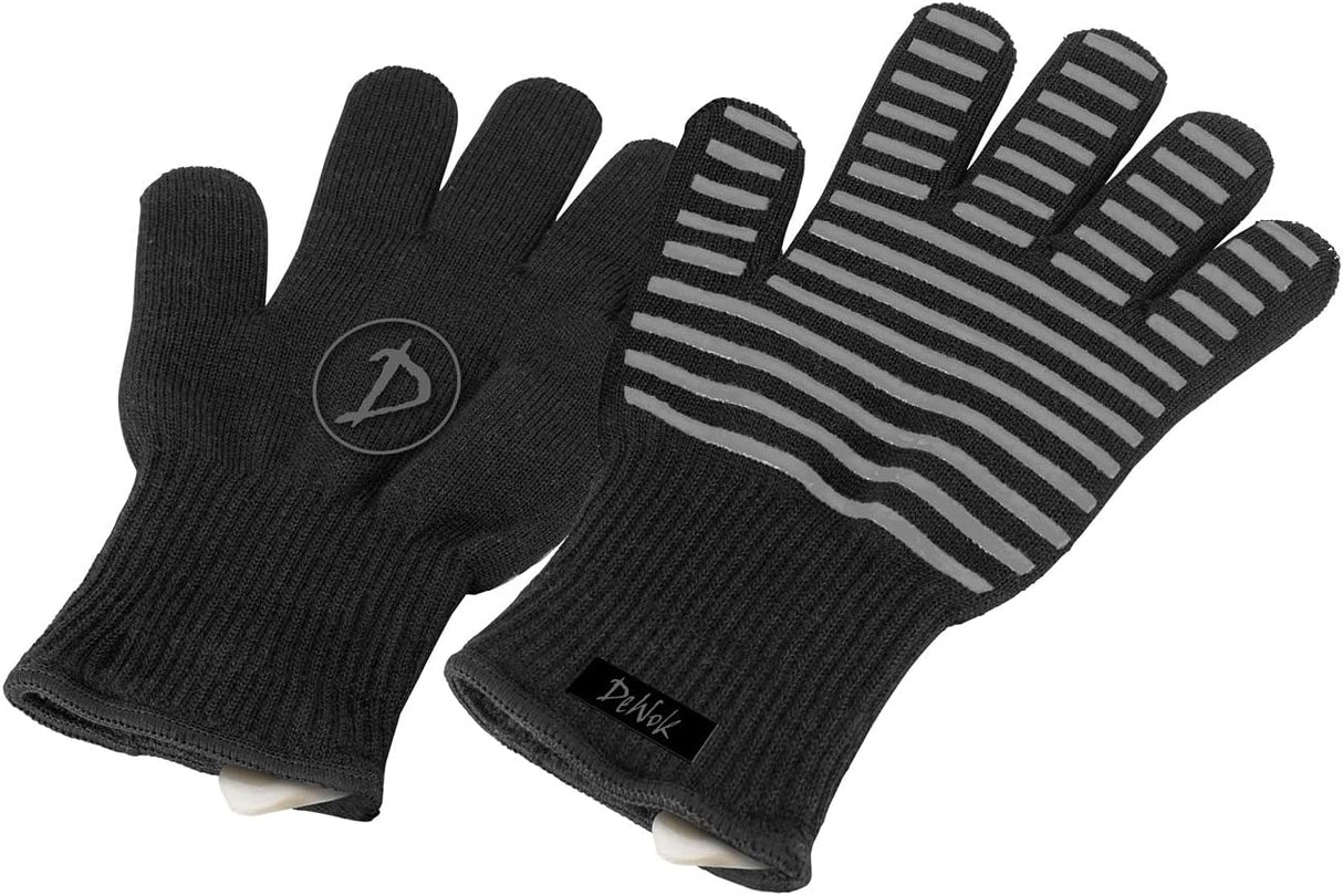 DeWok Grillhandschuhe – Hitzeschutz für sicheren Umgang mit dem Wok | Schwarz/Grau