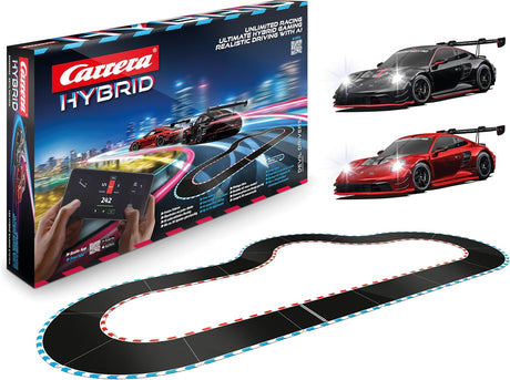 Carrera HYBRID Racing Set Devil Drivers mit 2 Porsche 911 GT3 R, App-Steuerung, KI-Unterstützung und 6,09 m Rennstrecke