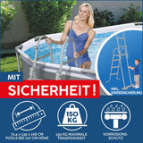 Bestway® Power Steel™ Frame Pool Komplett-Set mit Filterpumpe 488 x 305 x 107 cm, grau, oval