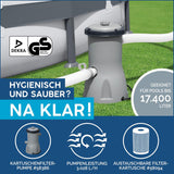 Bestway® Power Steel™ Frame Pool Komplett-Set mit Filterpumpe 488 x 305 x 107 cm, grau, oval