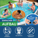 Bestway® Power Steel™ Frame Pool Komplett-Set mit Filterpumpe 488 x 305 x 107 cm, grau, oval