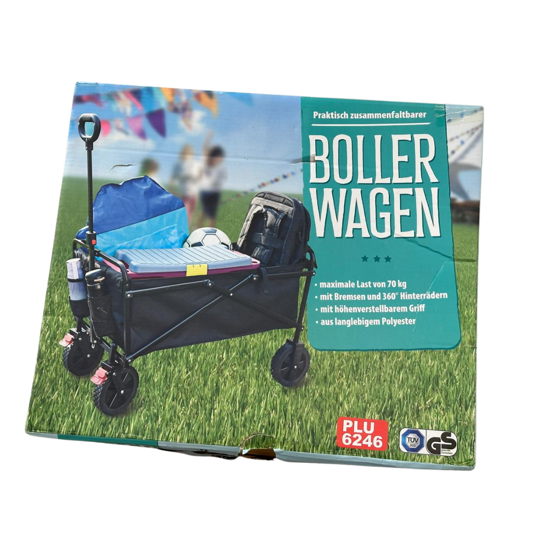 Ayco Bollerwagen faltbar Transportwagen bis 70 kg mit großen Rädern, Bremse