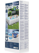 Bestway Power Steel Frame Pool-Set mit Filterpumpe 404 x 201 x 100 cm , lichtgrau, eckig