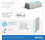 Bestway Power Steel Frame Pool-Set mit Filterpumpe 404 x 201 x 100 cm , lichtgrau, eckig
