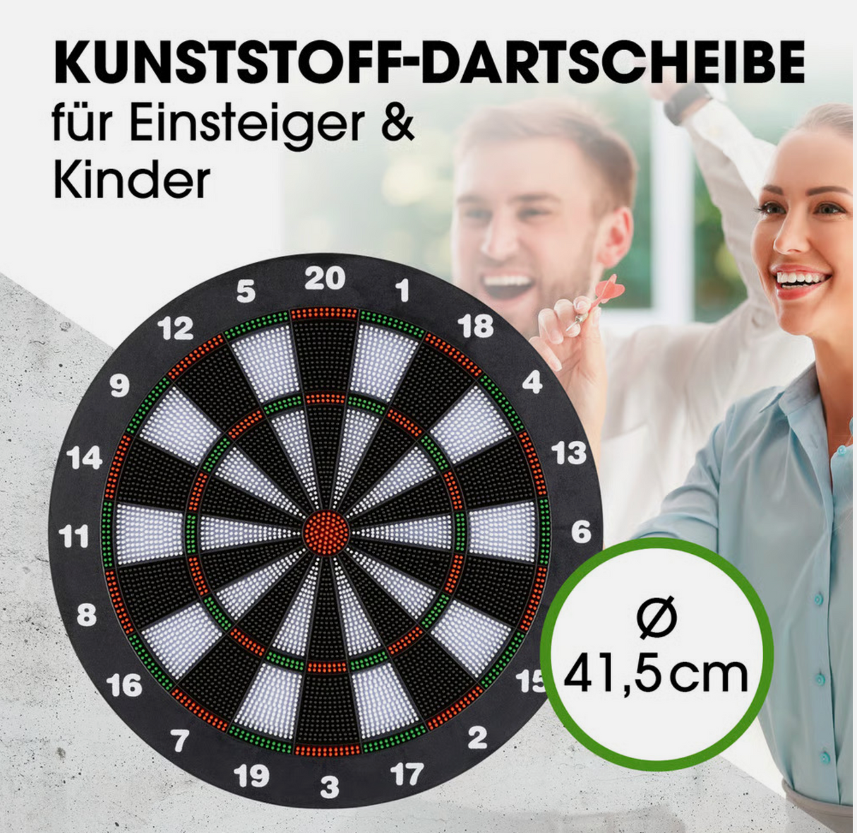 Dartscheibe Dartboard Soft Dart Set Dartspiel mit 6 Pfeilen Kunststoff Tips