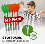 Dartscheibe Dartboard Soft Dart Set Dartspiel mit 6 Pfeilen Kunststoff Tips