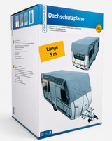 Cartrend Caravan Dachschutzplane für Wohnwagen und Reisemobile, 3 m Breite, atmungsaktiv, UV-stabilisiert, wählbar von 5 bis 8,5 m Länge