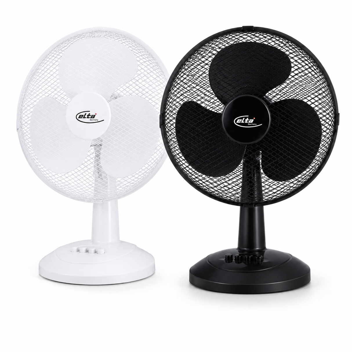 Elta Tischventilator TVT-30.2 weiß, 30 cm, 30 W, 3 Geschwindigkeitsstufen, 90° Oszillation und verstellbare Neigung