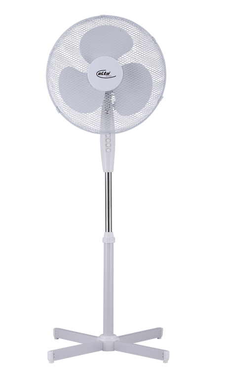 Elta Standventilator SVT-40.5w weiß, 40 cm, 45 W, 3 Geschwindigkeitsstufen, 90° Oszillation und Höhenverstellung bis ca. 1,22 m