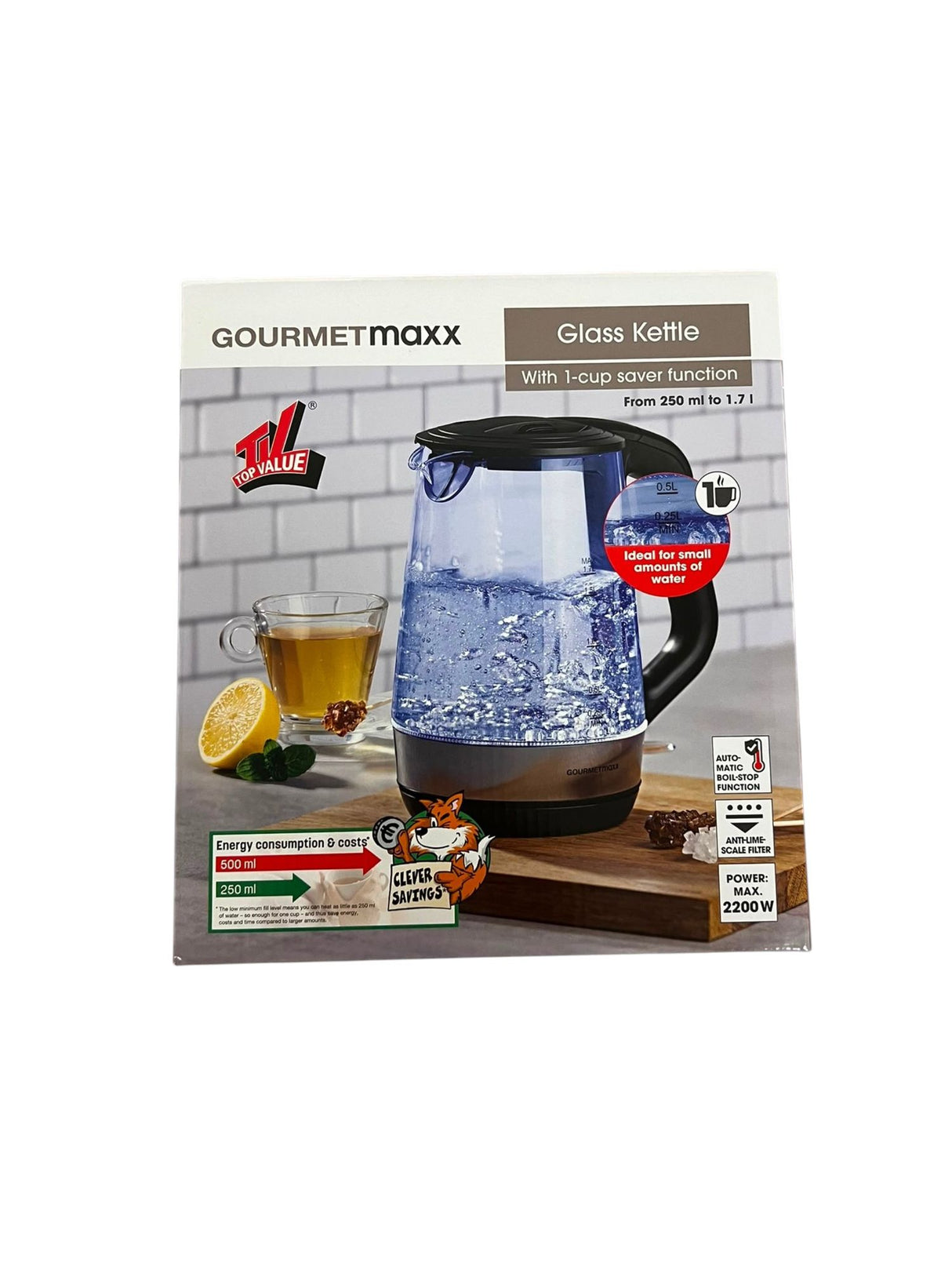 Gourmetmaxx Glas Wasserkocher