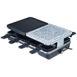 ELTA Raclette Duo 1200W mit Naturstein Grillplatte 8 Pfännchen Thermostat elektrisch