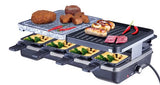 ELTA Raclette Duo 1200W mit Naturstein Grillplatte 8 Pfännchen Thermostat elektrisch