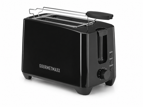 GOURMETmaxx Toaster 750W 2 Scheiben schwarz Brötchenaufsatz
