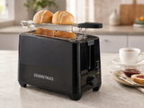 GOURMETmaxx Toaster 750W 2 Scheiben schwarz Brötchenaufsatz