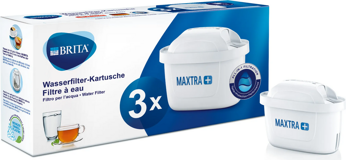 BRITA MAXTRA+ Wasserfilter-Kartuschen 3er-Pack für BRITA Filterkannen, Ersatzfilter für gefiltertes Trinkwasser