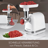 GOURMETmaxx Fleischwolf elektrisch Würstfüller Zerkleinerer Wurstmaschine 1300W