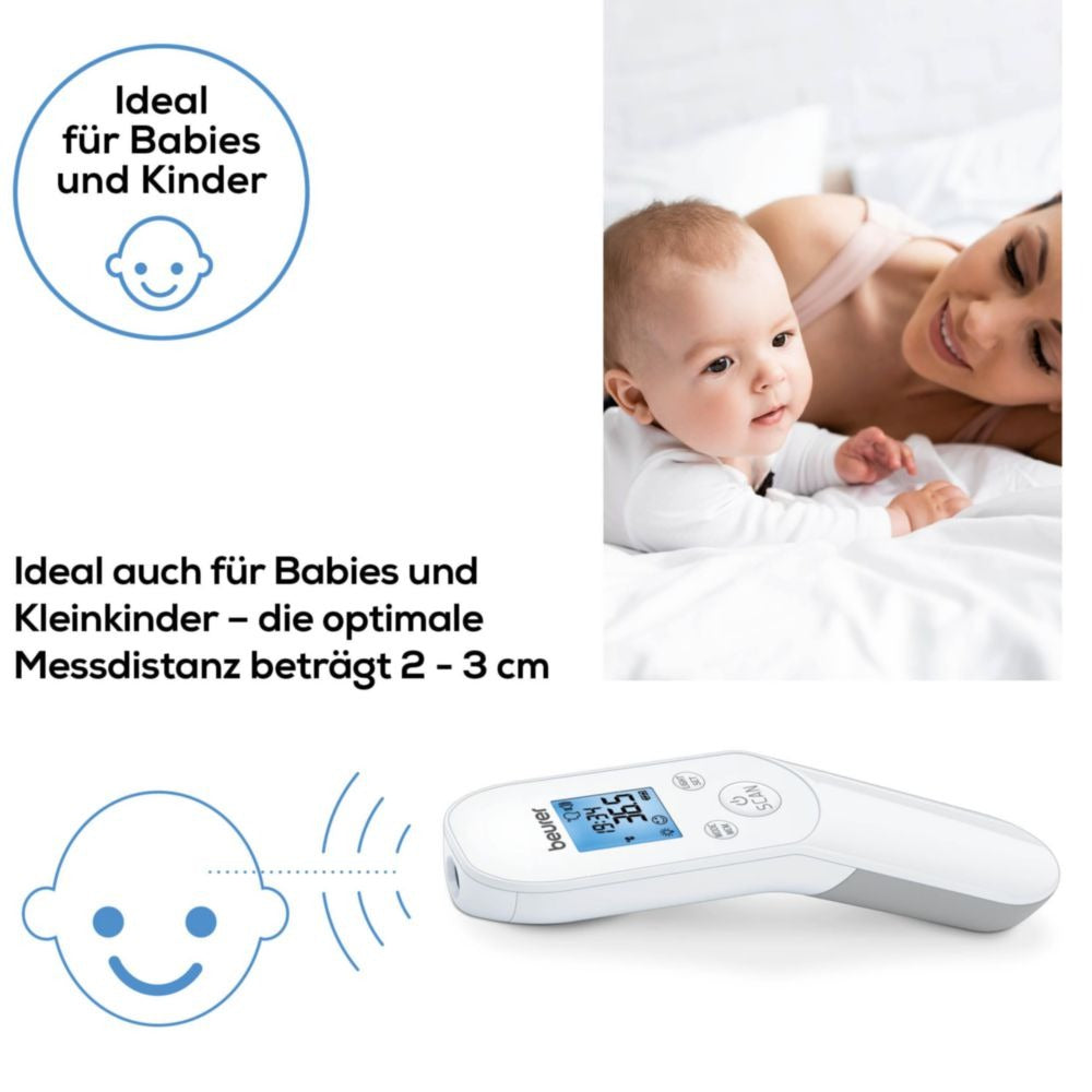 Beurer FT 85 kontaktloses Infrarot-Fieberthermometer für Stirn, Objekt- und Raumtemperatur