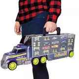 Dickie Toys Polizei Truck 42 tlg Set mit 9 Autos & Zubehör Transportkoffer ab 3 Jahre